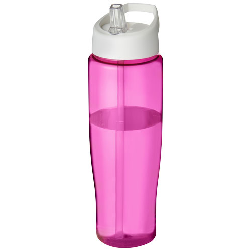 Bouteille sport publicitaire avec paille 700ml H2O Active® Rose et Blanc